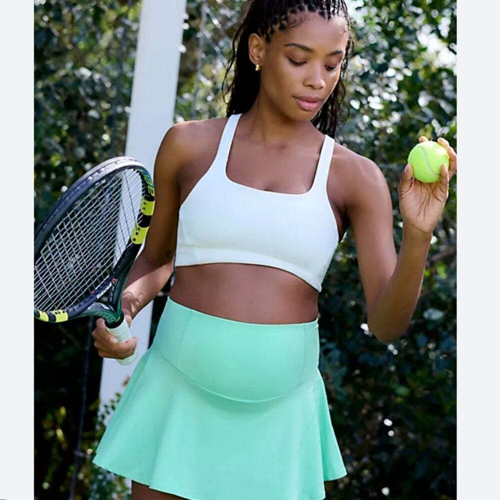 NWT Free People Hatch Maternity Never Better Square Neck Sports Bra - White, XS
